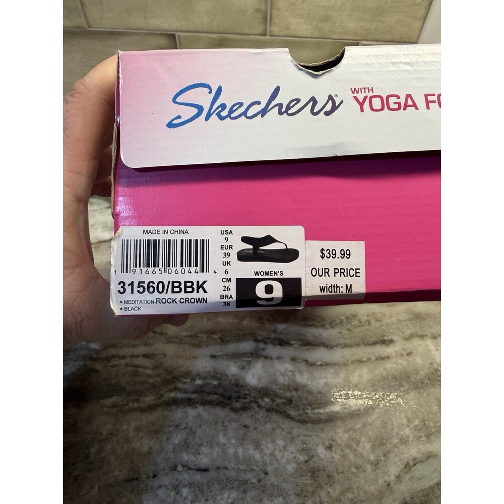 Skechers Sandals Womens 9 Meditation Black Rock Crown Slingback Flats 31560 - Picture 10 of 10